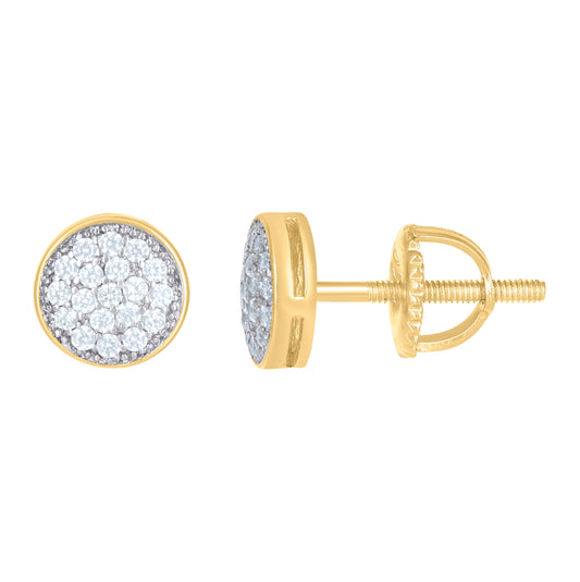 Sterling Silver Or Yellow-Tone Unisex Cubic Zirconia Round Stud 6.7mm Earrings