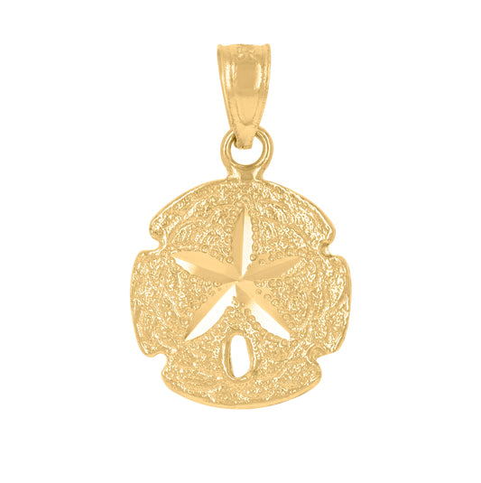 14K Yellow Gold Unisex Diamond-Cut Star Fish Animal Ht:19.7Mm Pendant Charm
