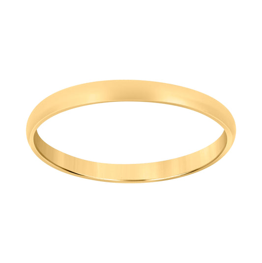 14K Yellow Gold Unisex Dome Polished Regular-Fit Bridal Anniversary Engagement WeddingBand Ring