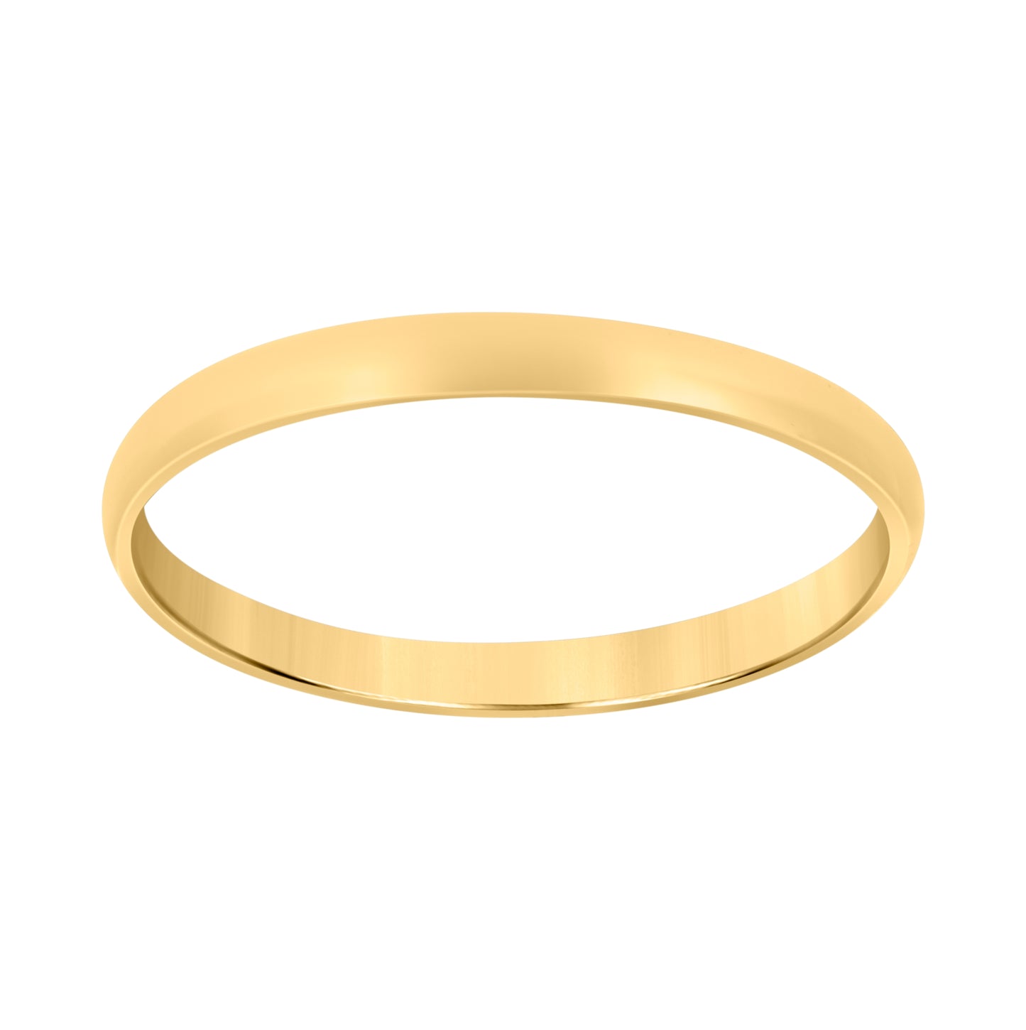14K Yellow Gold Unisex Dome Polished Regular-Fit Bridal Anniversary Engagement WeddingBand Ring