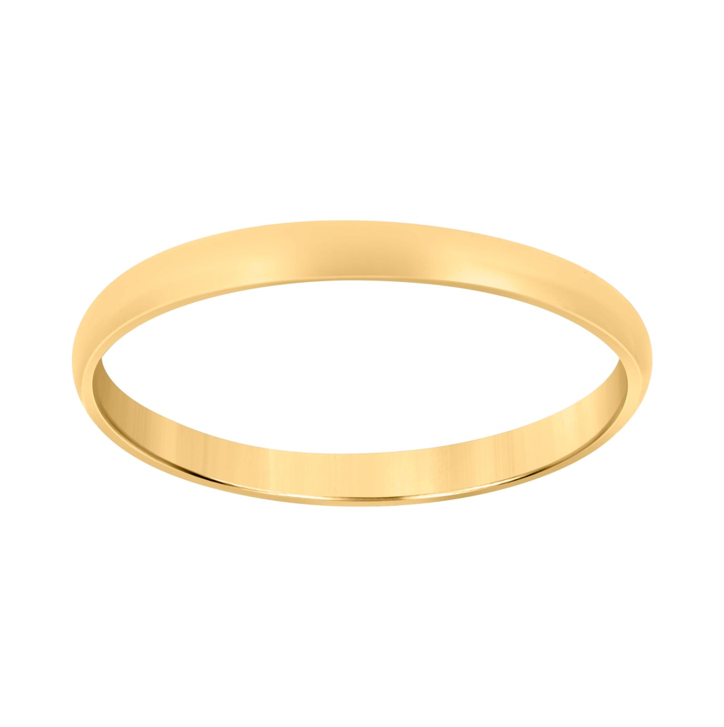14K Yellow Gold Unisex Dome Polished Regular-Fit Bridal Anniversary Engagement WeddingBand Ring