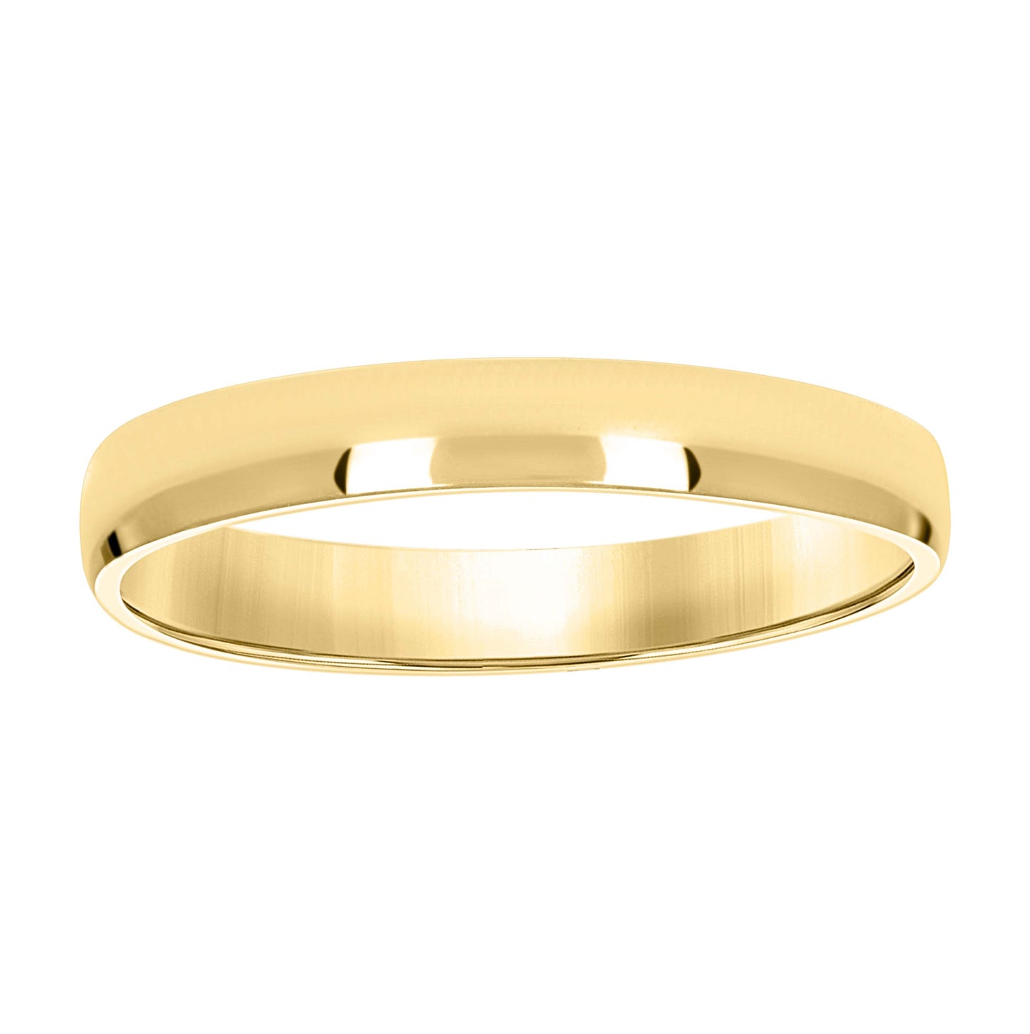 14K Yellow Gold Unisex Dome Polished Regular-Fit Bridal Anniversary Engagement WeddingBand Ring
