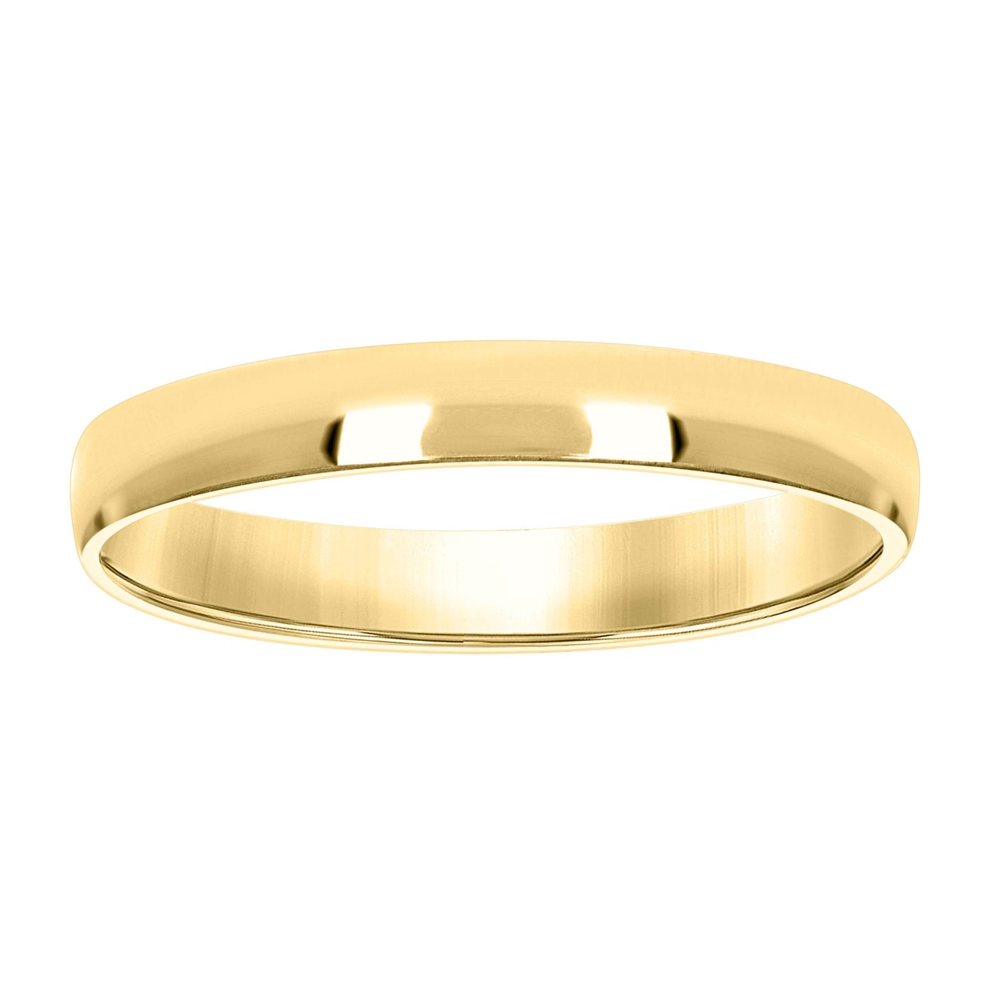 14K Yellow Gold Unisex Dome Polished Regular-Fit Bridal Anniversary Engagement WeddingBand Ring