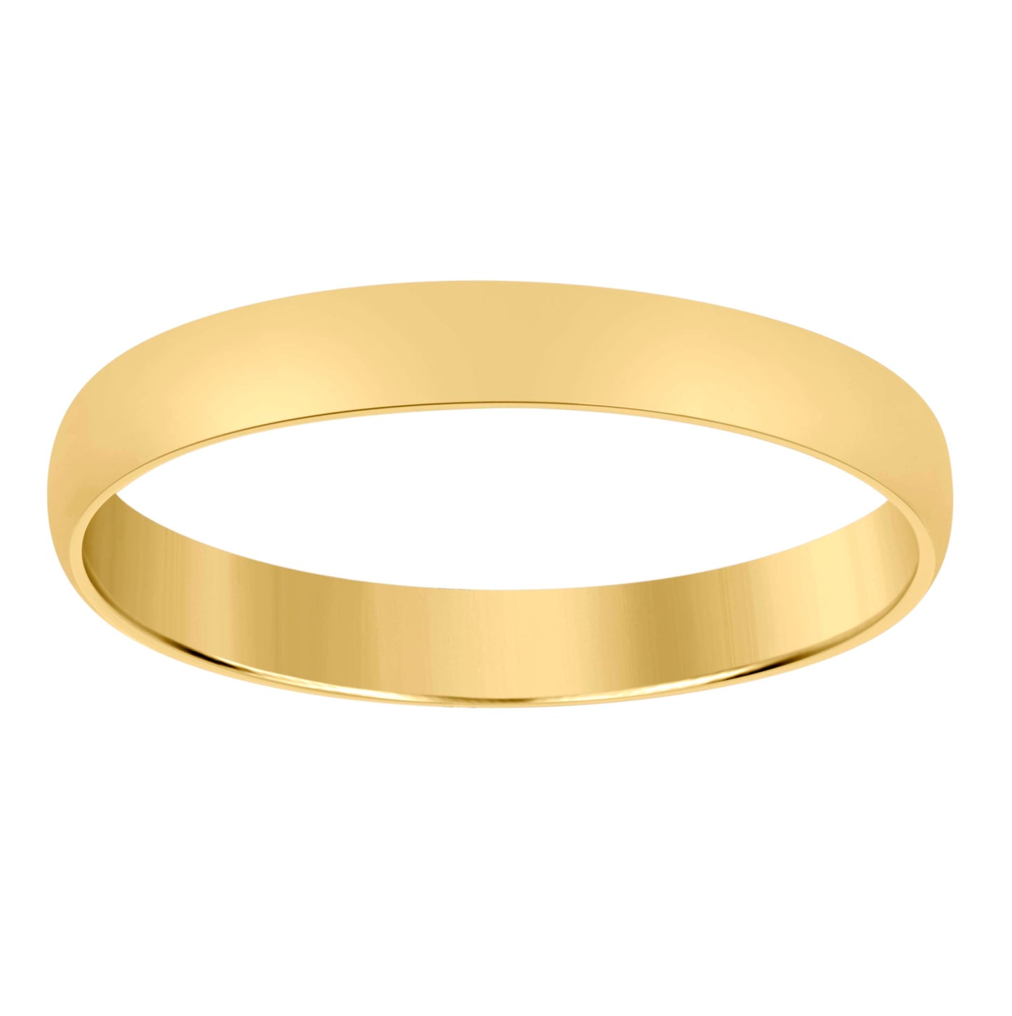 14K Yellow Gold Unisex Dome Polished Regular-Fit Bridal Anniversary Engagement WeddingBand Ring