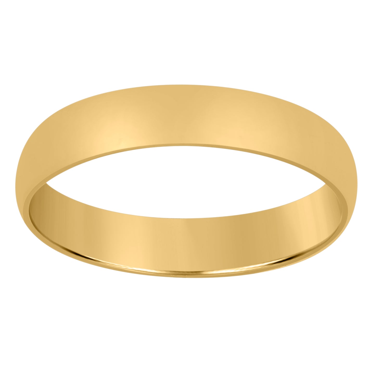 14K Yellow Gold Unisex Dome Polished Regular-Fit Bridal Anniversary Engagement WeddingBand Ring
