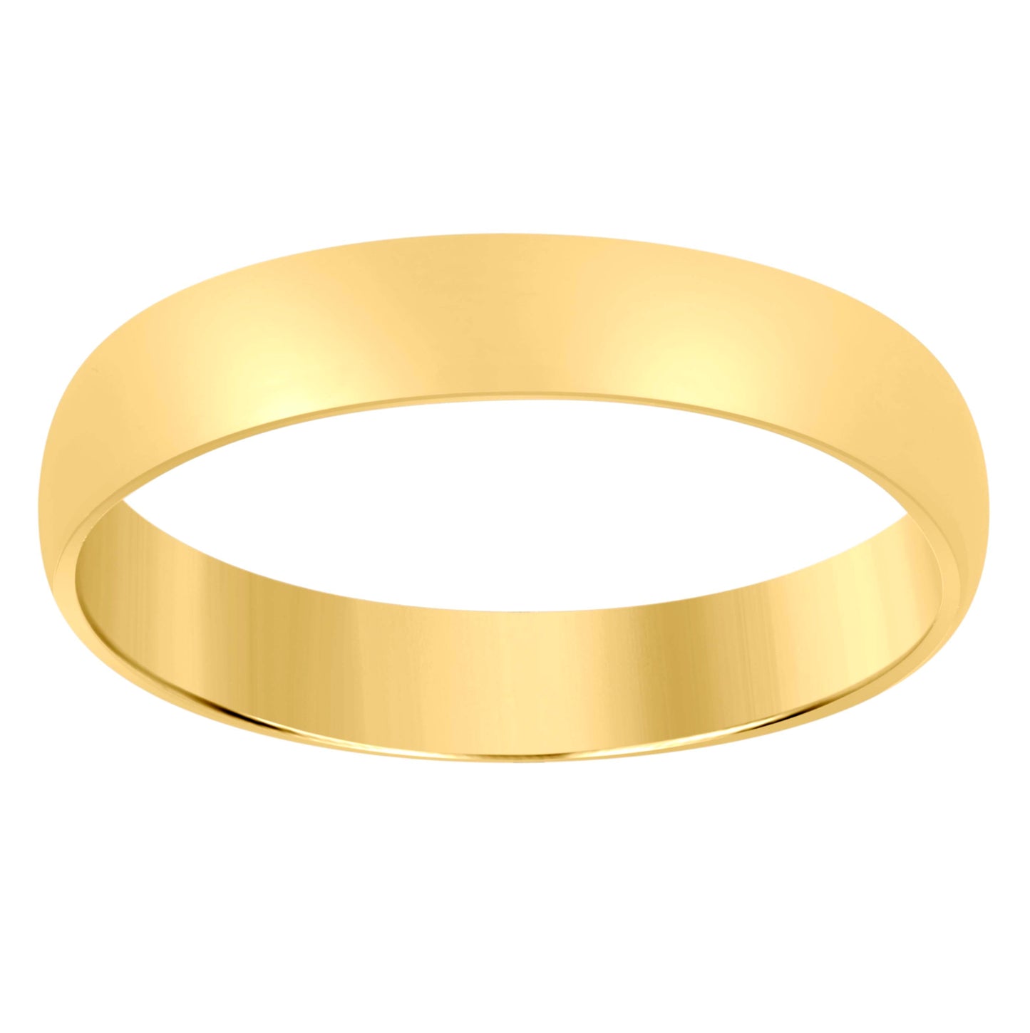 14K Yellow Gold Unisex Dome Polished Regular-Fit Bridal Anniversary Engagement WeddingBand Ring