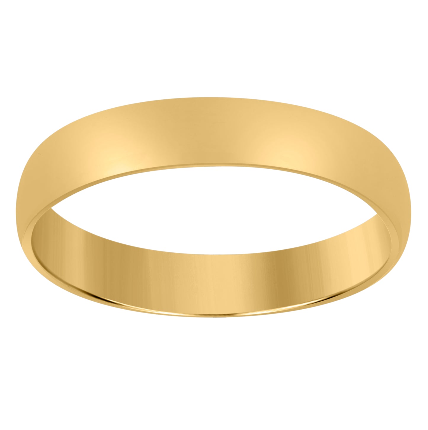14K Yellow Gold Unisex Dome Polished Regular-Fit Bridal Anniversary Engagement WeddingBand Ring