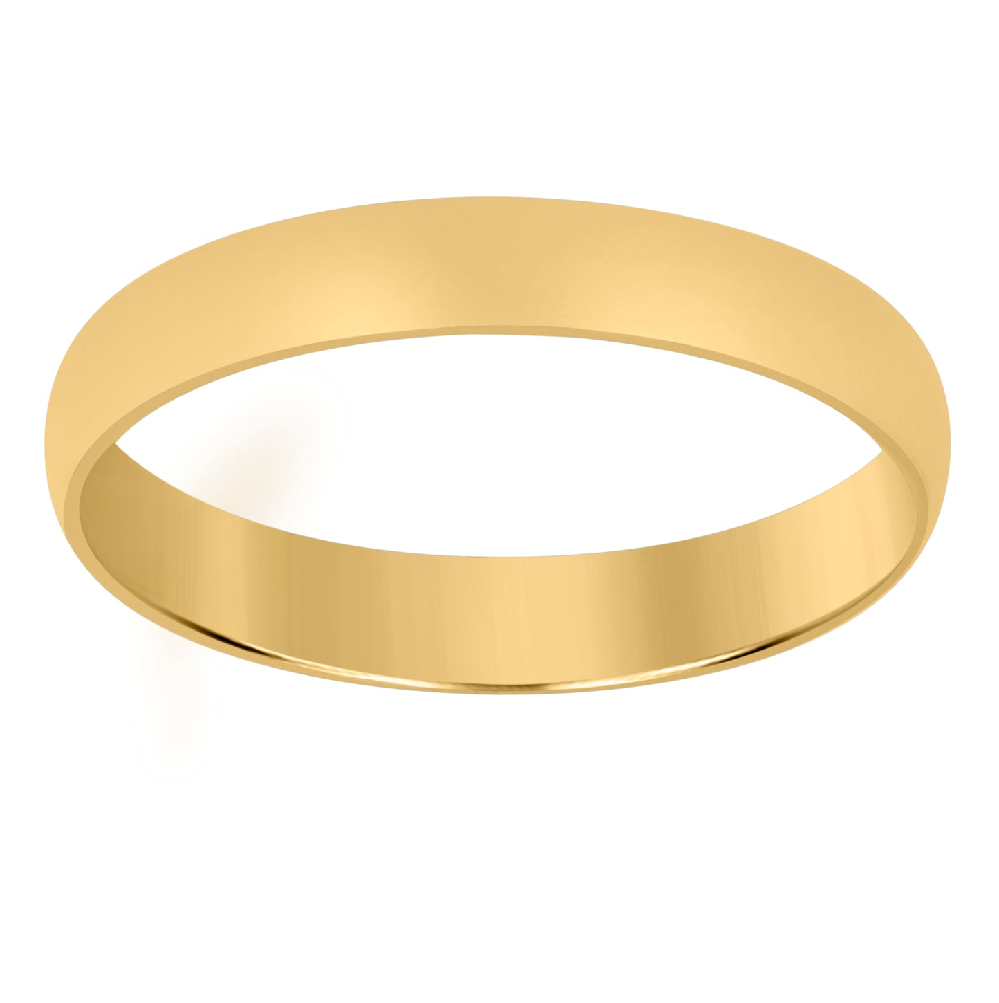14K Yellow Gold Unisex Dome Polished Regular-Fit Bridal Anniversary Engagement WeddingBand Ring