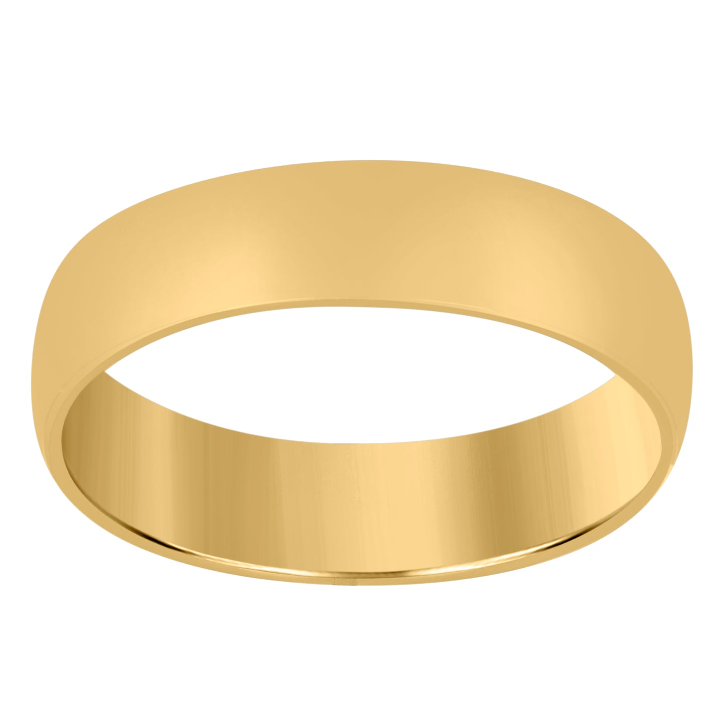 14K Yellow Gold Unisex Dome Polished Regular-Fit Bridal Anniversary Engagement WeddingBand Ring