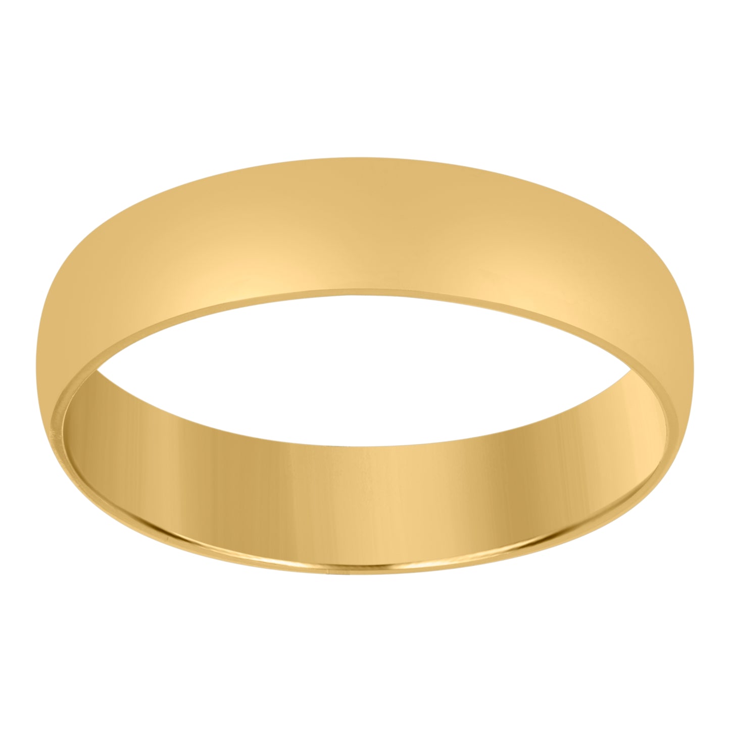 14K Yellow Gold Unisex Dome Polished Regular-Fit Bridal Anniversary Engagement WeddingBand Ring