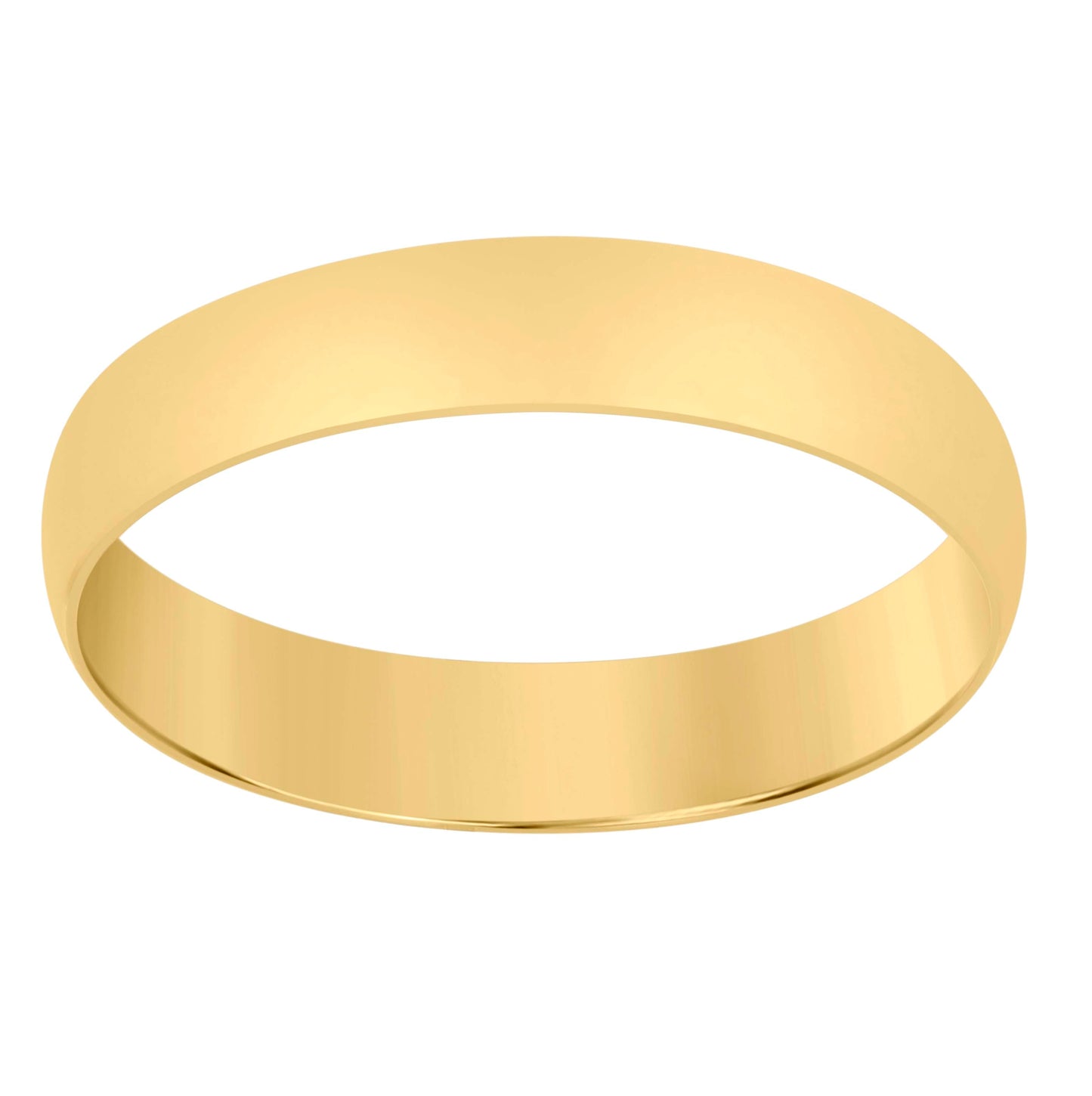 14K Yellow Gold Unisex Dome Polished Regular-Fit Bridal Anniversary Engagement WeddingBand Ring