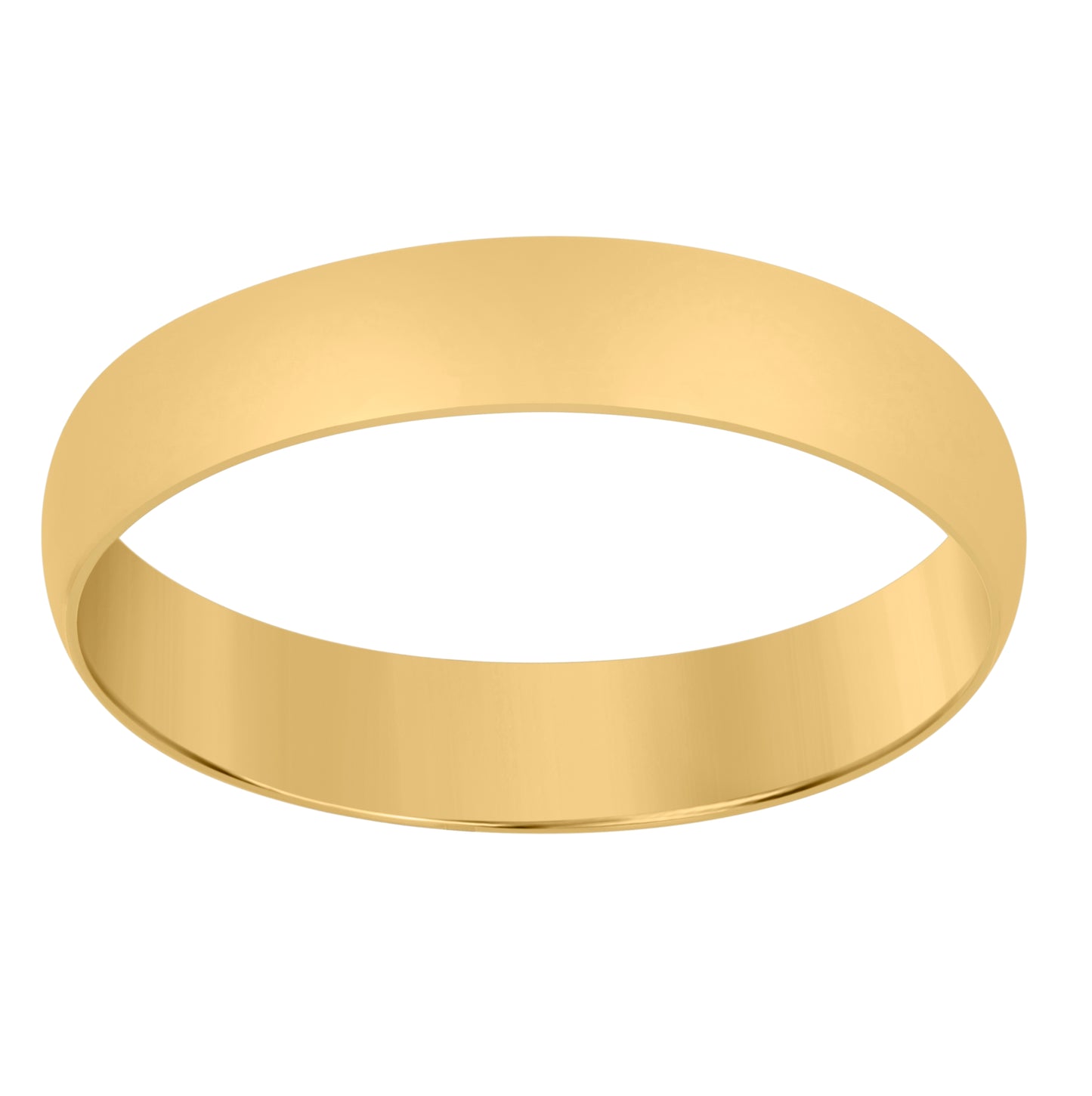 14K Yellow Gold Unisex Dome Polished Regular-Fit Bridal Anniversary Engagement WeddingBand Ring