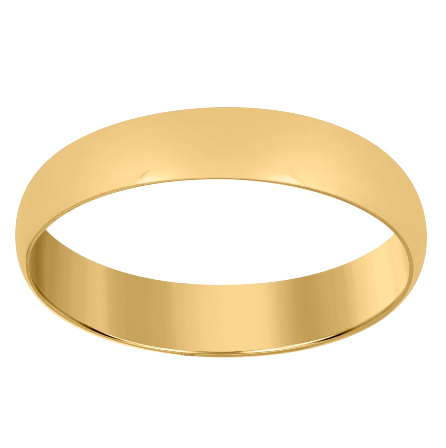 14K Yellow Gold Unisex Dome Polished Regular-Fit Bridal Anniversary Engagement WeddingBand Ring
