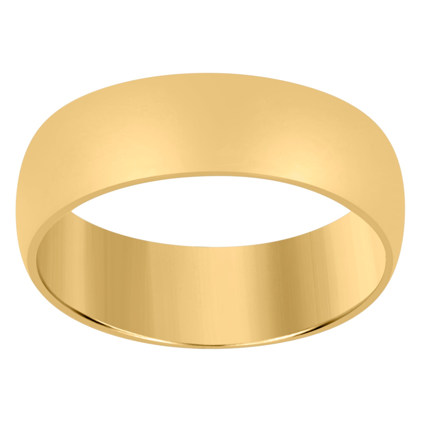 14K Yellow Gold Unisex Dome Polished Regular-Fit Bridal Anniversary Engagement WeddingBand Ring