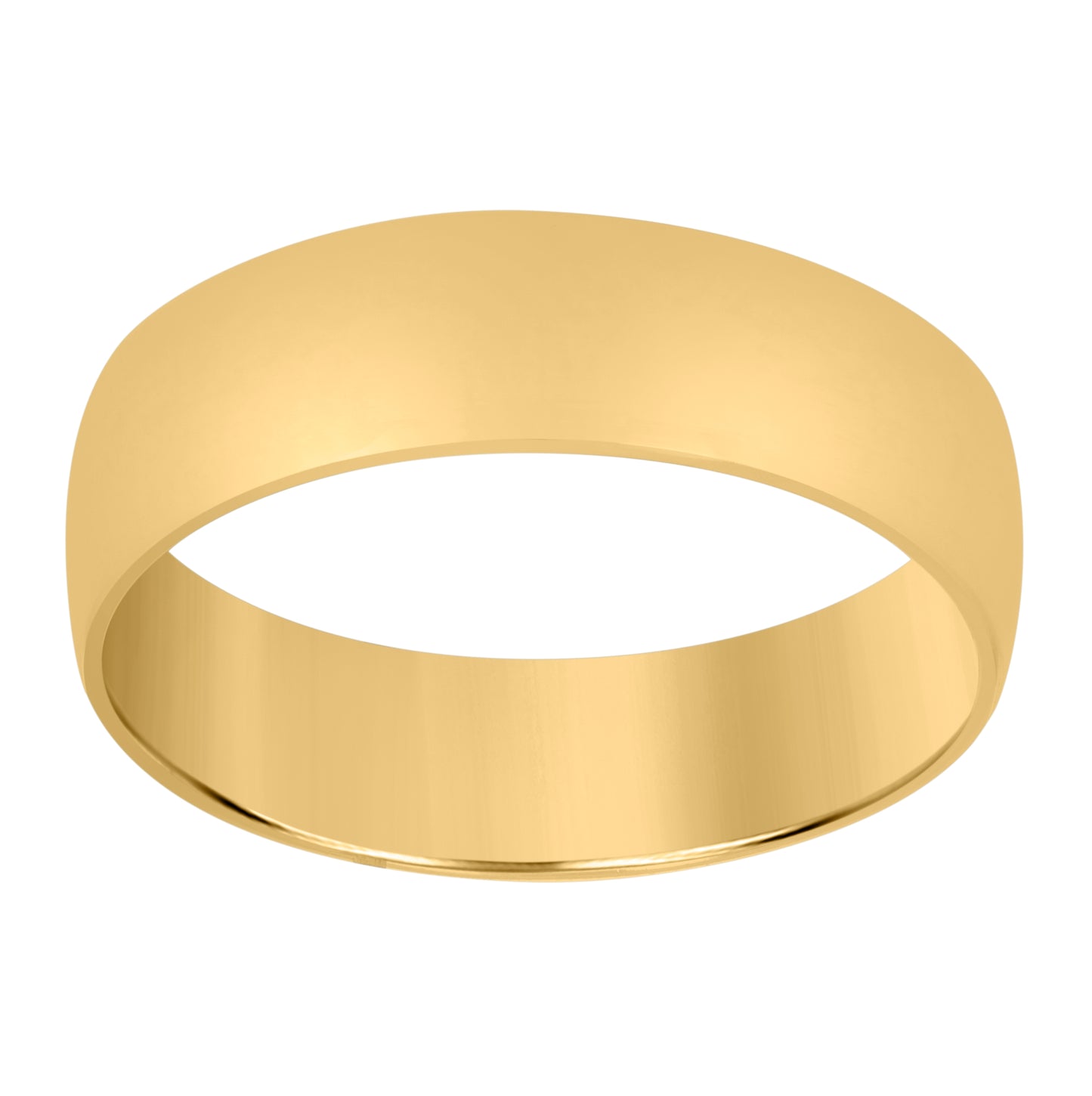 14K Yellow Gold Unisex Dome Polished Regular-Fit Bridal Anniversary Engagement WeddingBand Ring
