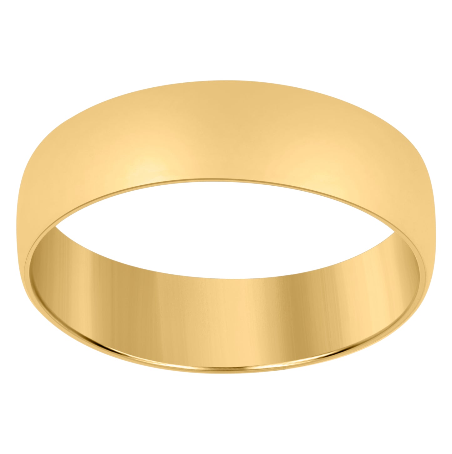 14K Yellow Gold Unisex Dome Polished Regular-Fit Bridal Anniversary Engagement WeddingBand Ring