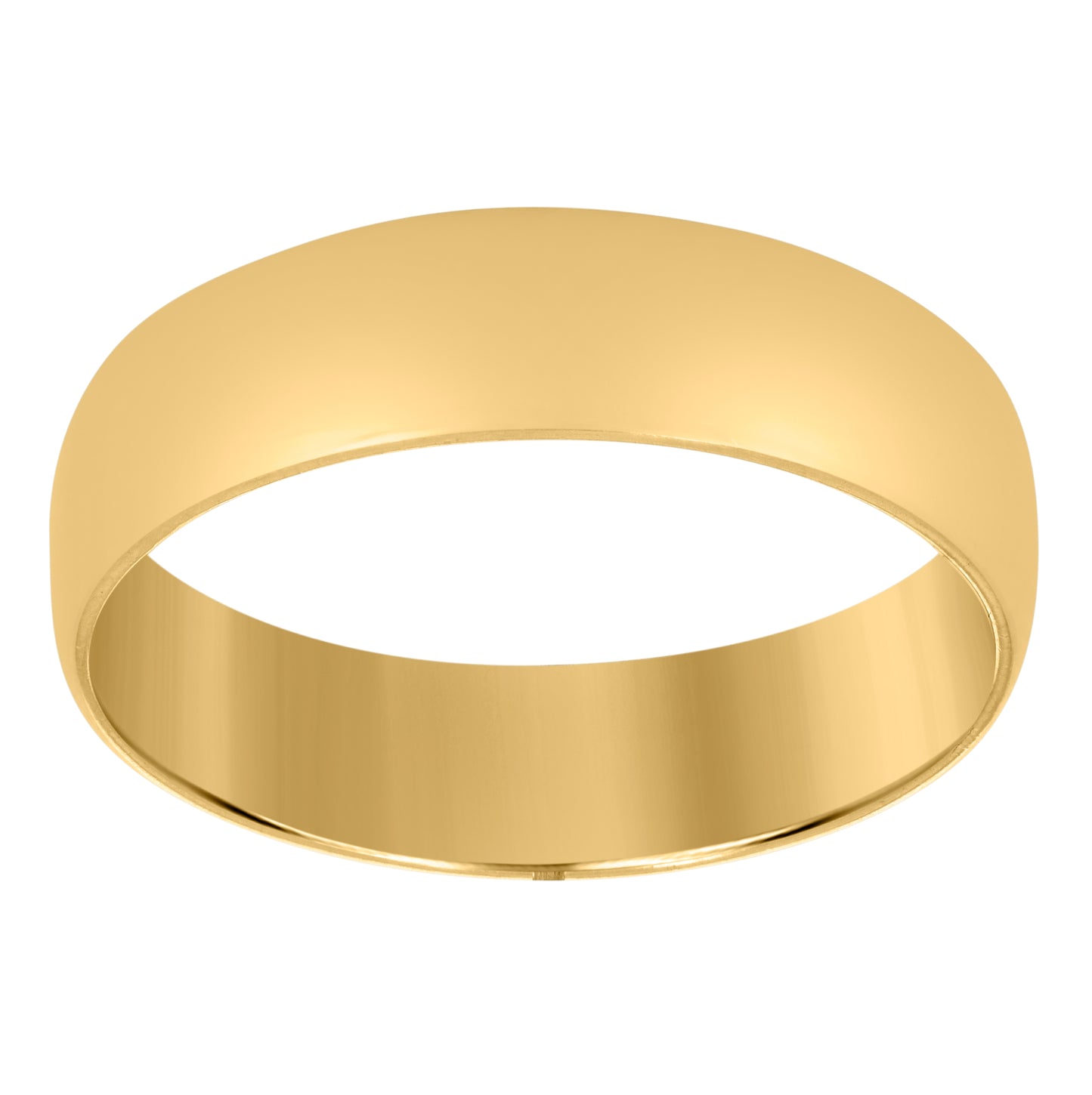 14K Yellow Gold Unisex Dome Polished Regular-Fit Bridal Anniversary Engagement WeddingBand Ring