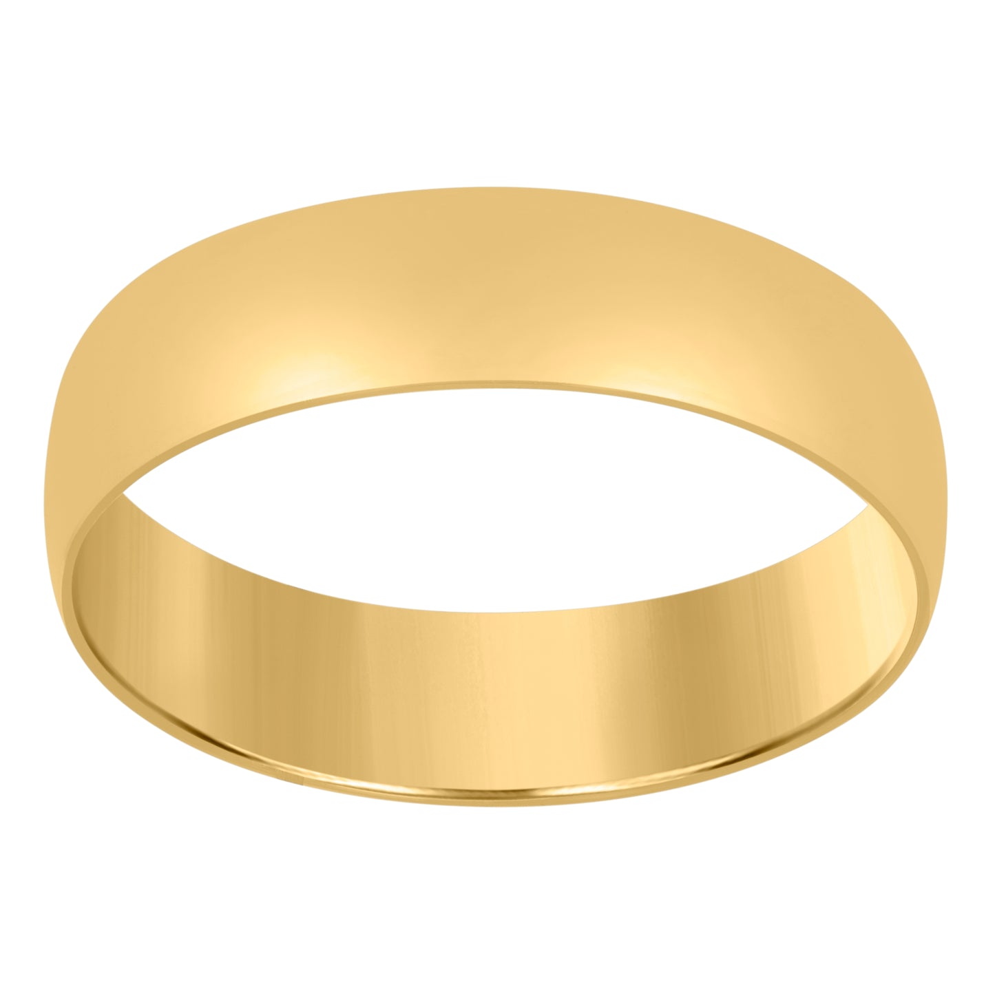 14K Yellow Gold Unisex Dome Polished Regular-Fit Bridal Anniversary Engagement WeddingBand Ring