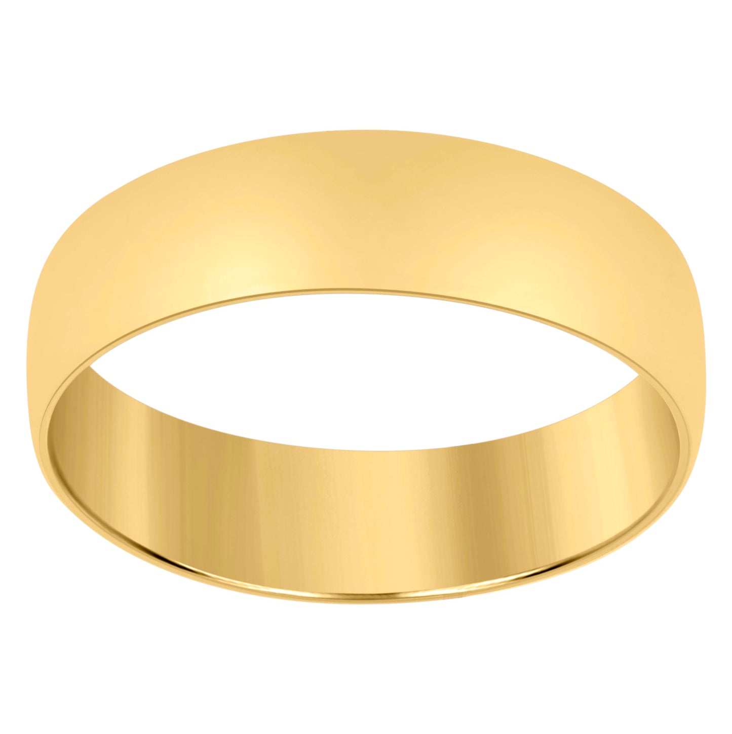 14K Yellow Gold Unisex Dome Polished Regular-Fit Bridal Anniversary Engagement WeddingBand Ring