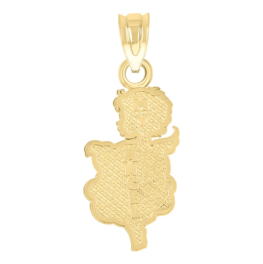 14K Yellow Gold Womens Cupid Heart Ht:22.8Mm Pendant Charm