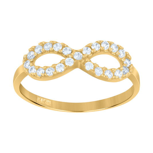 14K Two-Tone Gold Womens Cubic Zirconia Infinity Ring