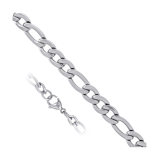 Stainless Steel Or Yellow Tone Unisex Figaro Fashion Link Bracelet