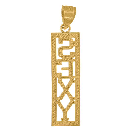 10K Yellow Gold Diamond-Cut Womens Sexy Charm Pendant