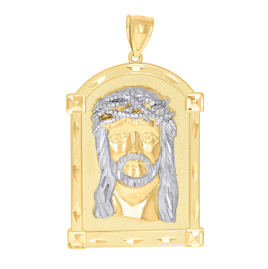 10K Two-Tone Gold Unisex Religious Jesus Charm Pendant