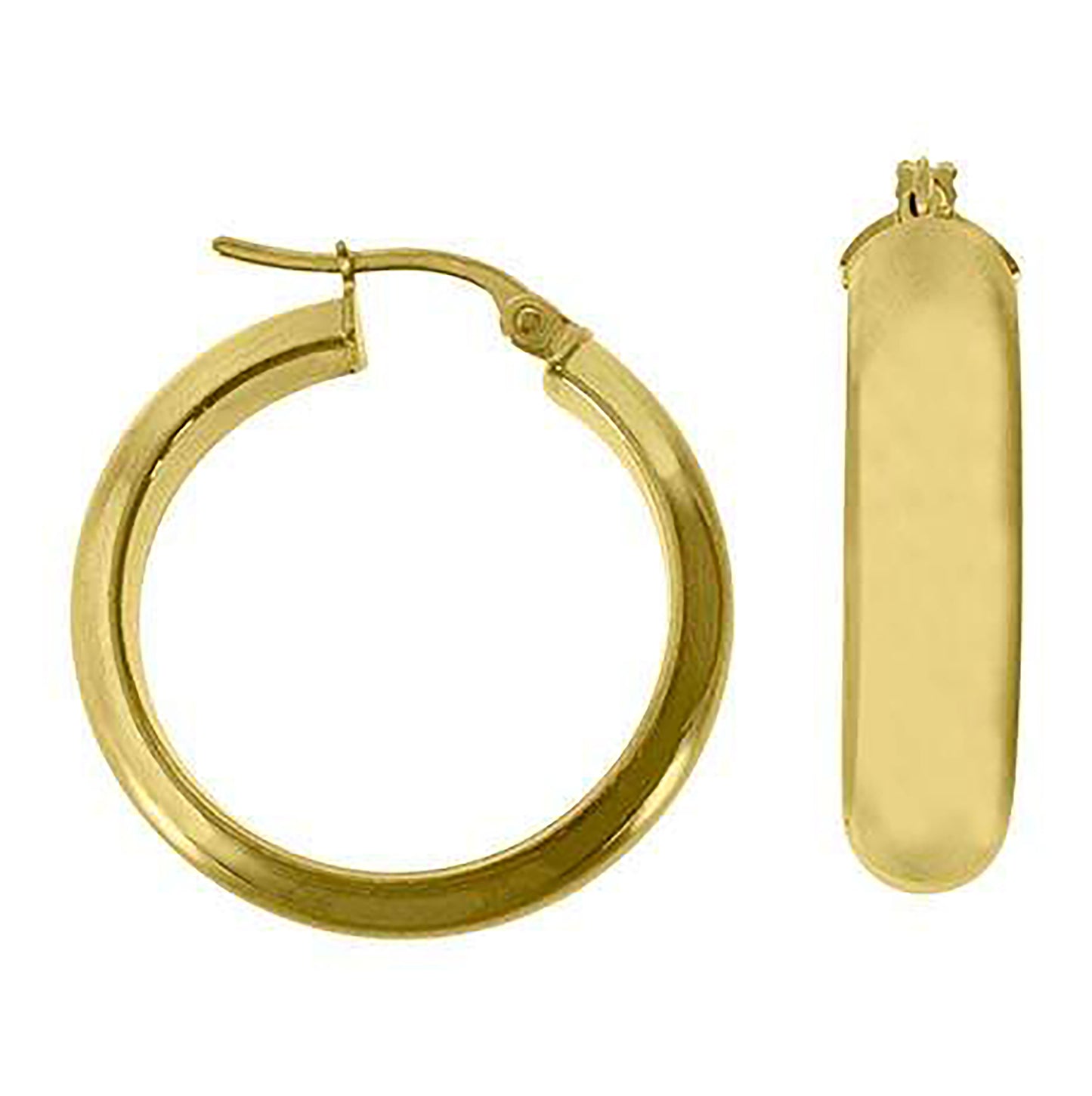 10K Yellow Gold Womens Polished Ultra Light Half Round Hoop Earrings
