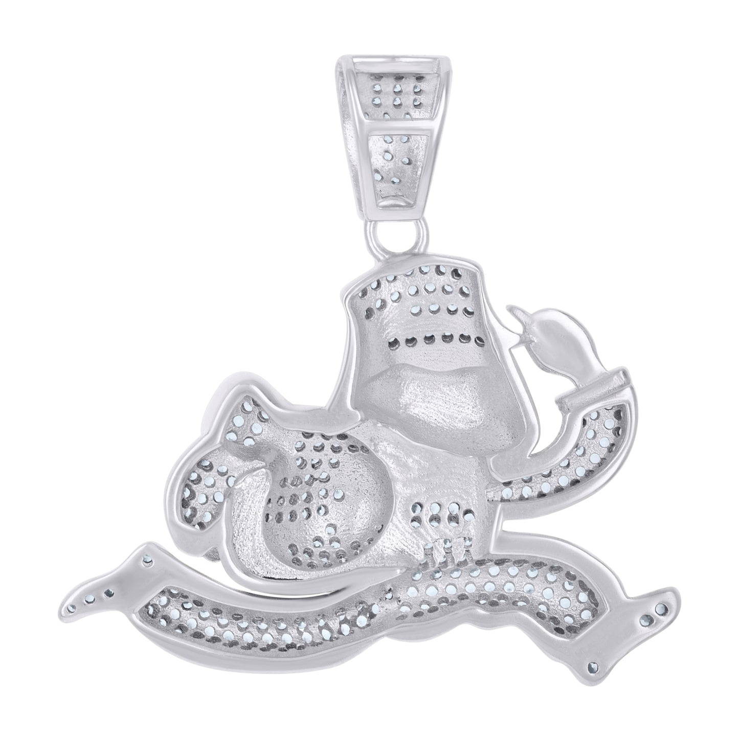 Sterling Silver Mens Cubic-Zirconia Mr. Monopoly Pendant