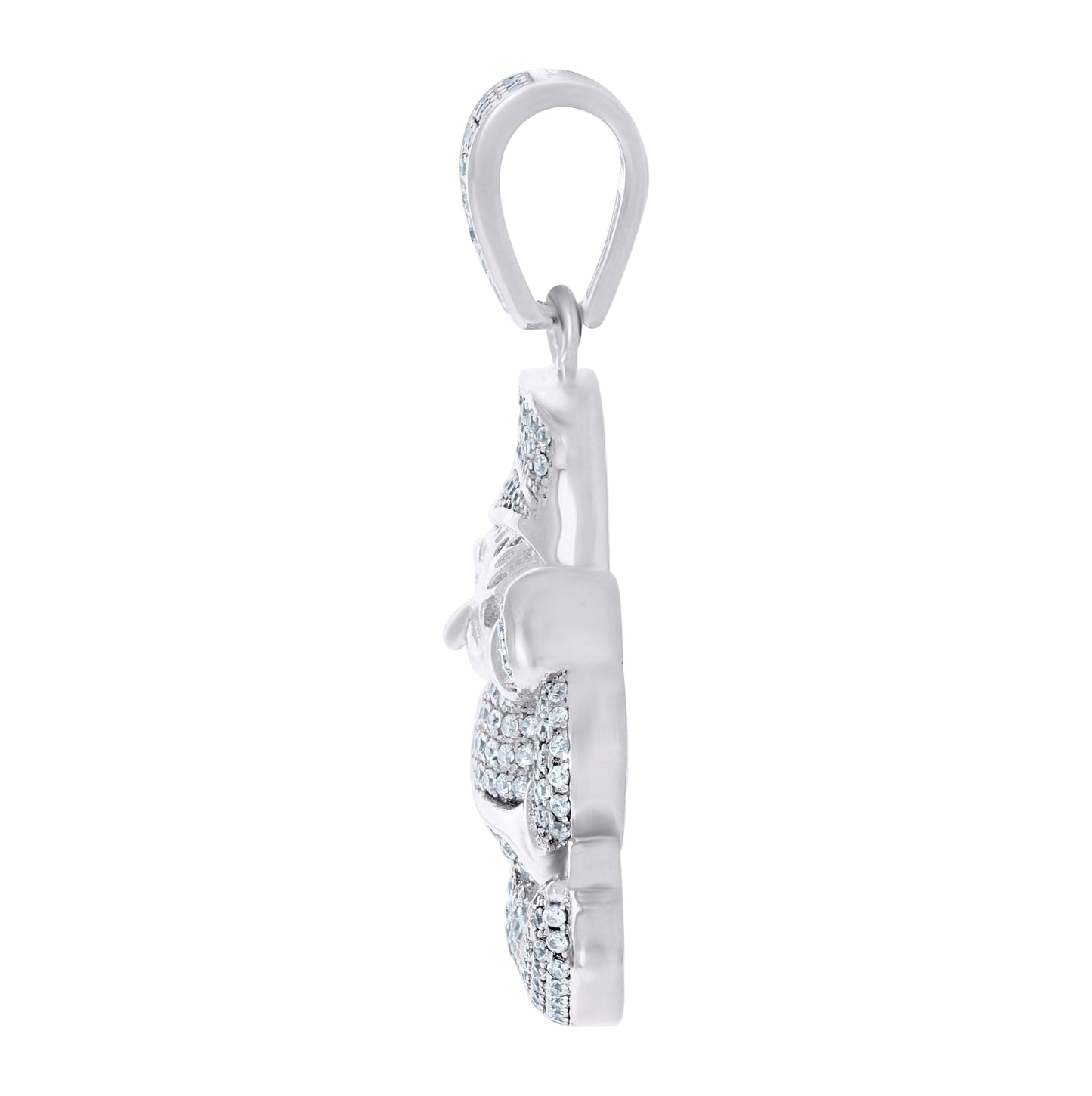 Sterling Silver Mens Cubic-Zirconia Mr. Monopoly Pendant
