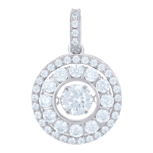 Sterling Silver Womens Cubic-Zirconia Fashion Charm Pendant