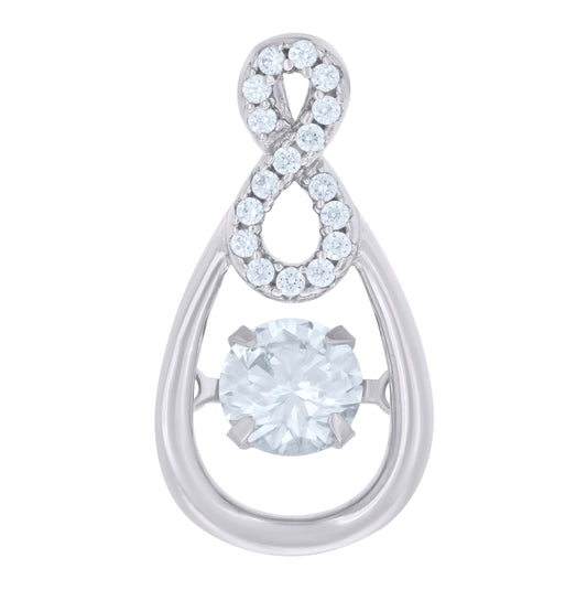 Sterling Silver Womens Cubic-Zirconia Infinity Charm Pendant