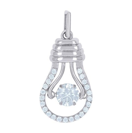 Sterling Silver Womens Cubic-Zirconia Fashion Charm Pendant