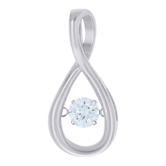 Sterling Silver Womens Cubic-Zirconia Infinity Charm Pendant