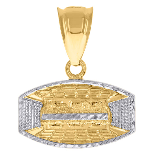 10K Two-Tone Gold Mens Last Supper Religious Charm Pendant