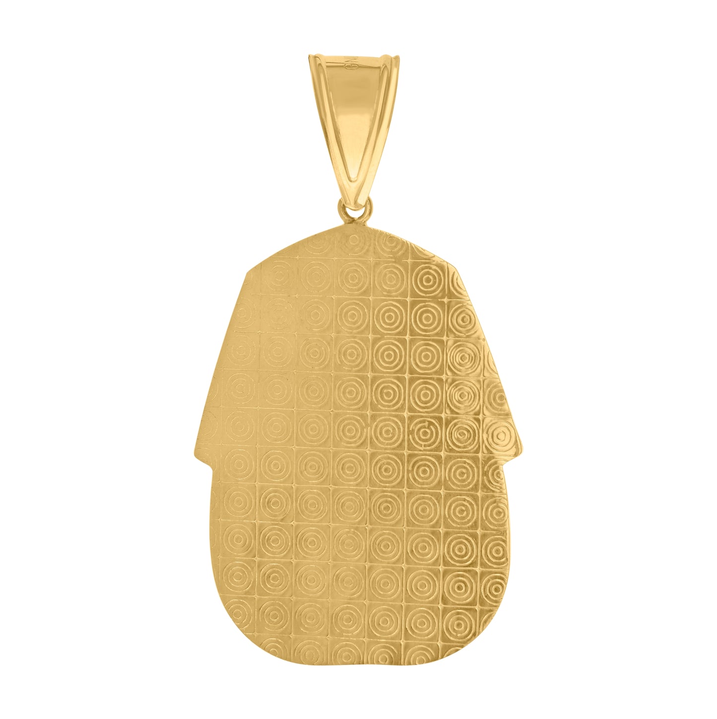 10K Two-Tone Gold Mens Diamond-Cut Pharaoh Charm Pendant