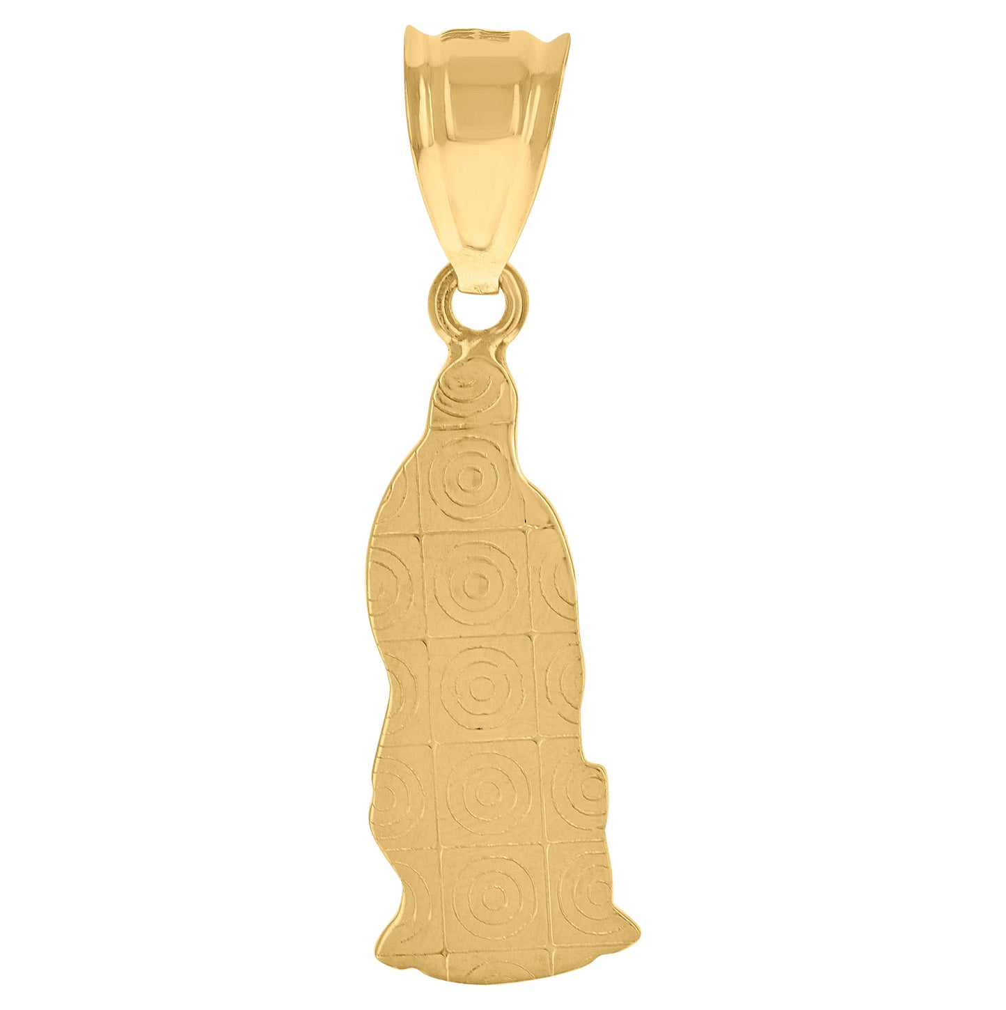 10K Gold Two-Tone Mens Guadalupe Mary Religious Charm Pendant