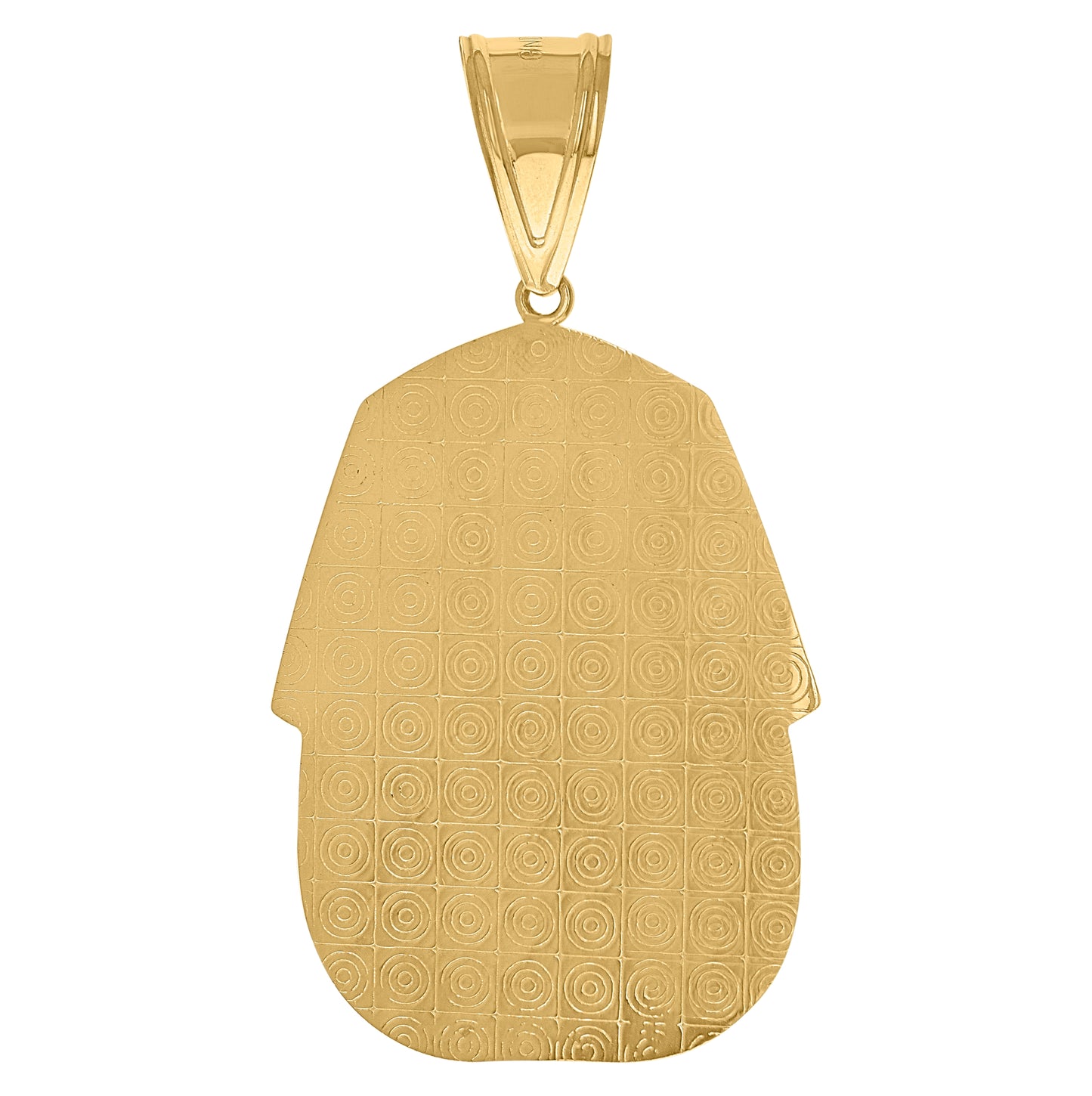 10K Two-Tone Gold Mens Diamond-Cut Pharaoh Charm Pendant