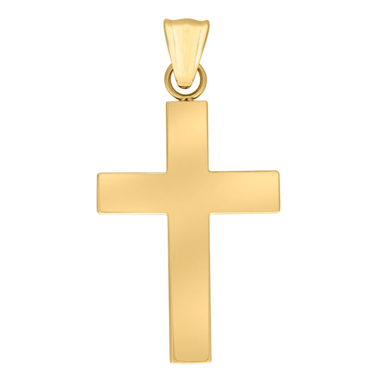 Stainless Steel Yellow Mens Polished Cross Religious Charm Pendant