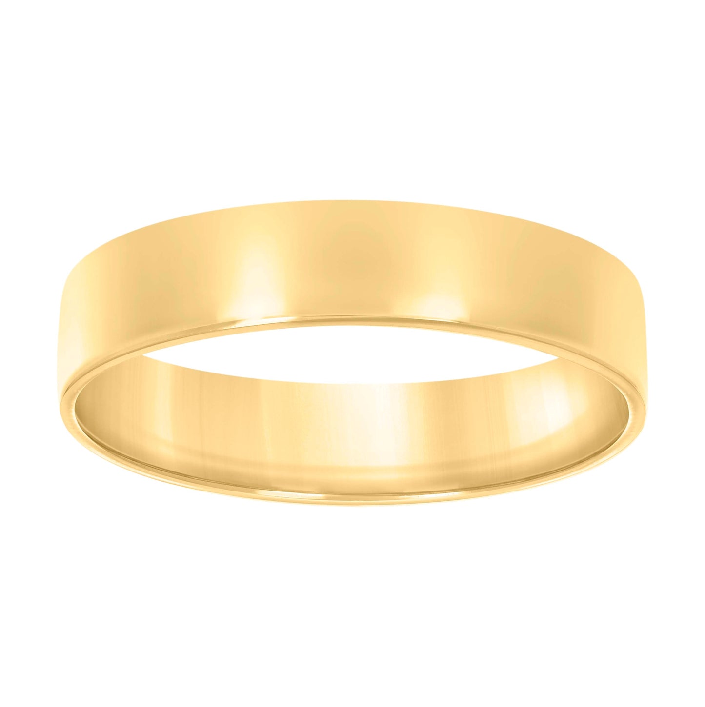Sterling Silver Yellow-Tone Unisex 6mm Comfort Fit Flat Bridal Anniversary Engagement Wedding Band Ring