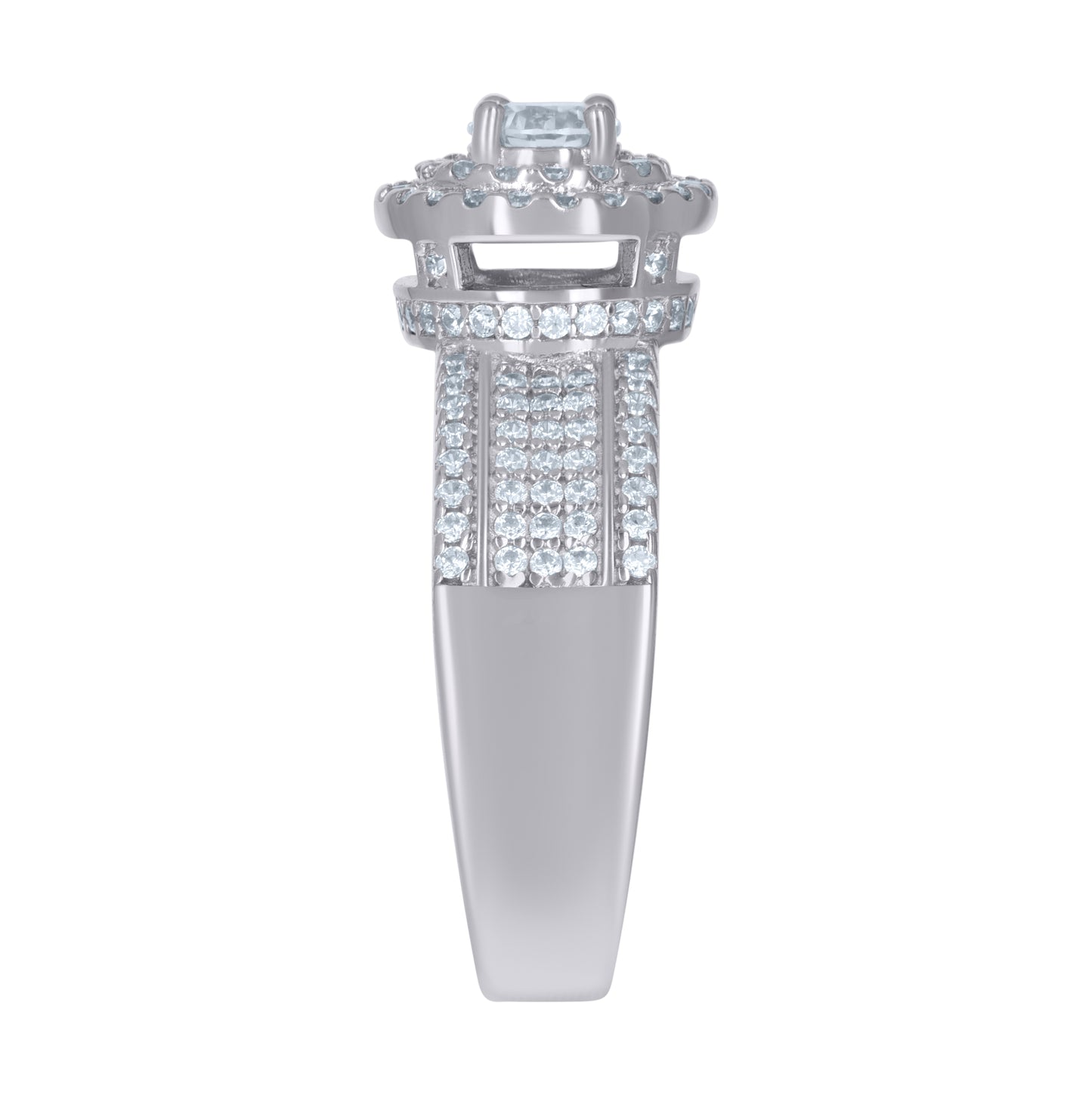 Sterling Silver Men's Cubic-Zirconia Fashion Bridal Anniversary Wedding Engagement Band Ring