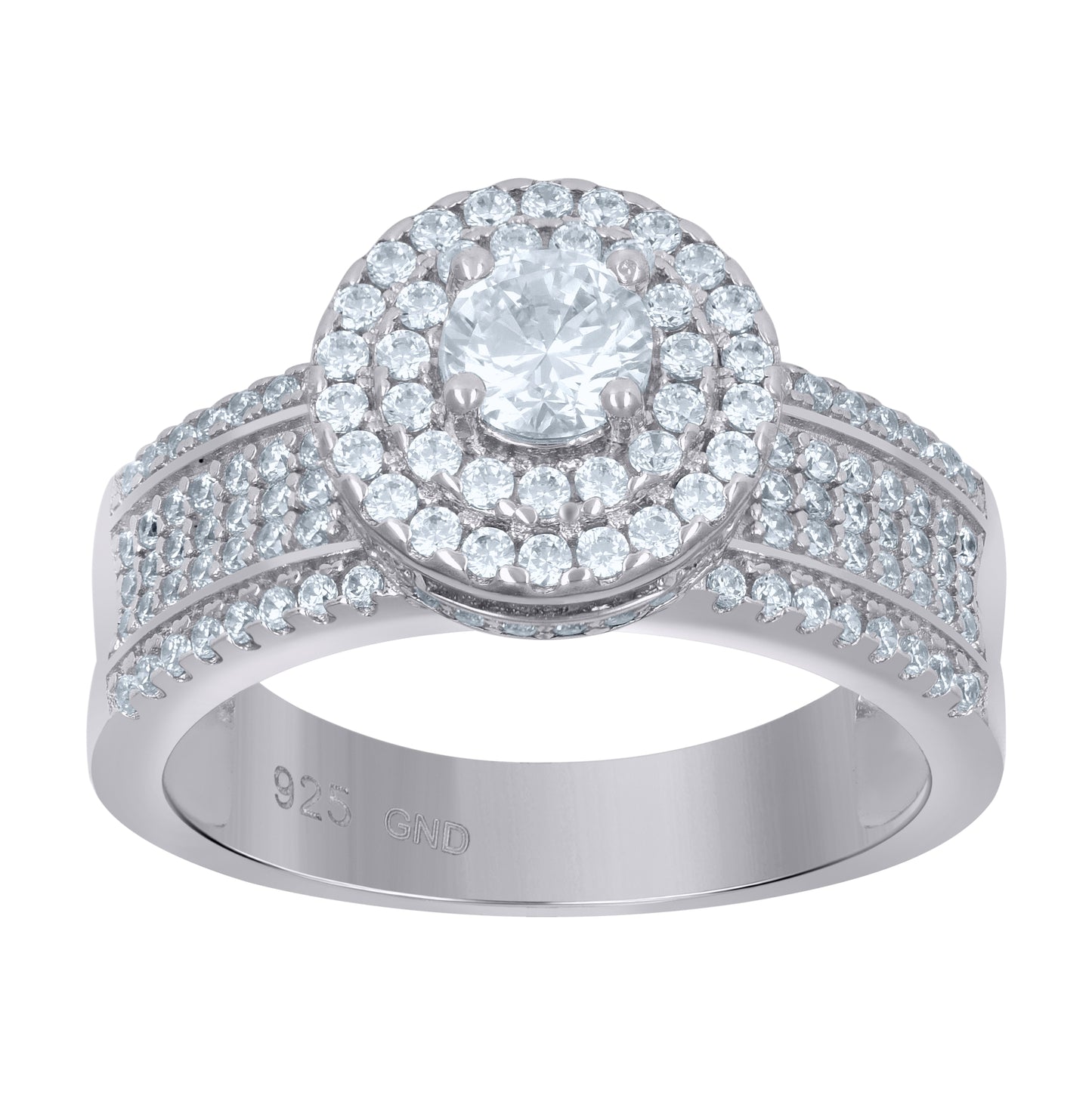 Sterling Silver Men's Cubic-Zirconia Fashion Bridal Anniversary Wedding Engagement Band Ring