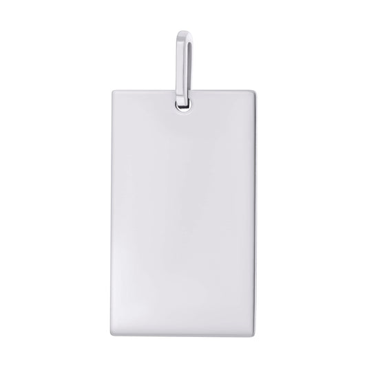 Stainless Steel Mens Rectangle Dog Tag Pendant