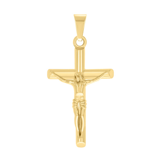 Stainless Steel Yellow-tone Crucifix Cross Religious Charm Pendant
