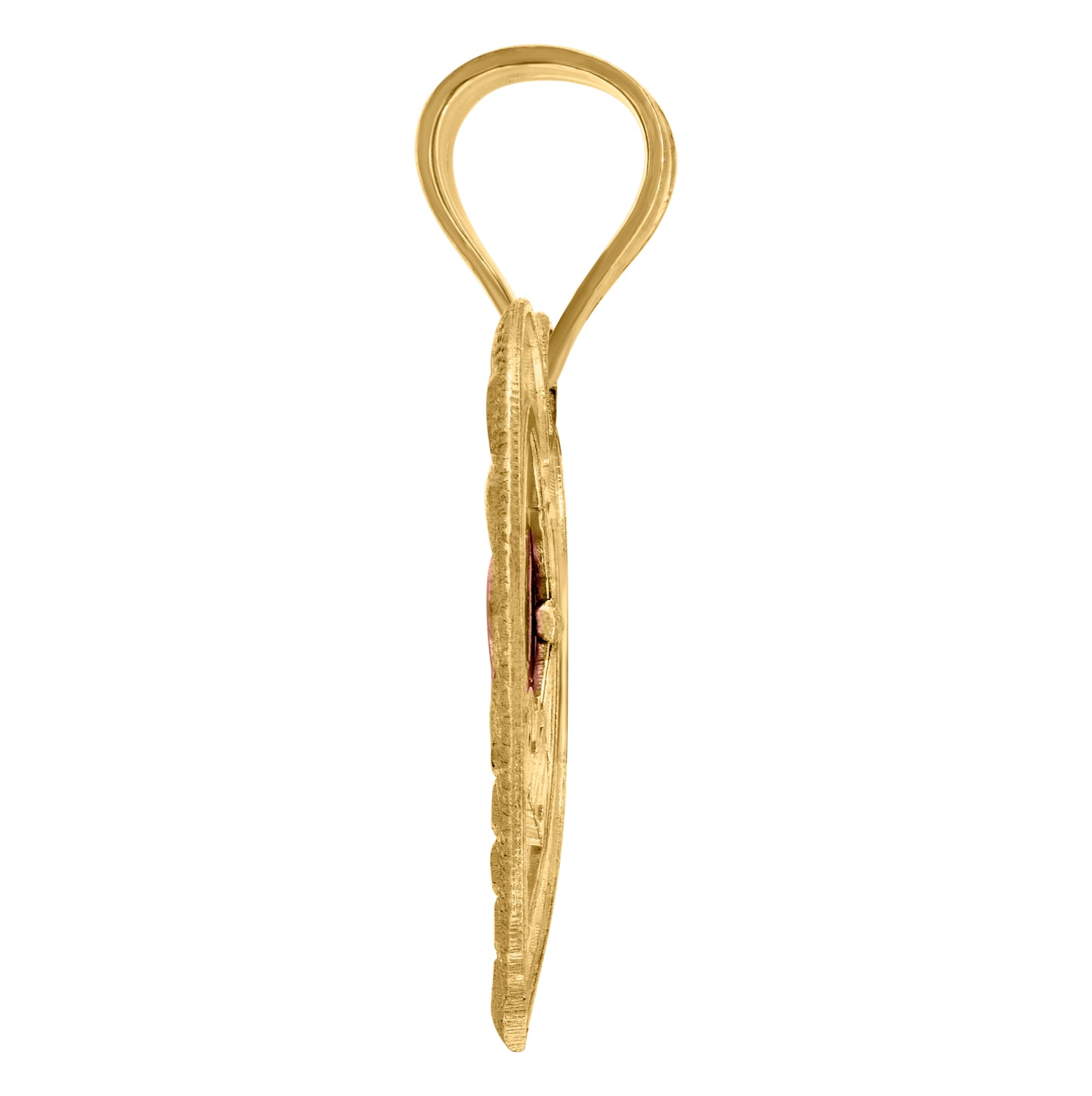 10K Two-Tone Gold Womens Diamond-Cut Textured 15 Anos Heart Charm Pendant