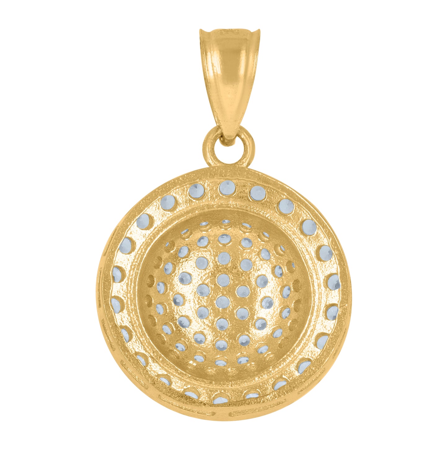 10K Yellow Gold Mens Women Cubic Zirconia Charm Pendant