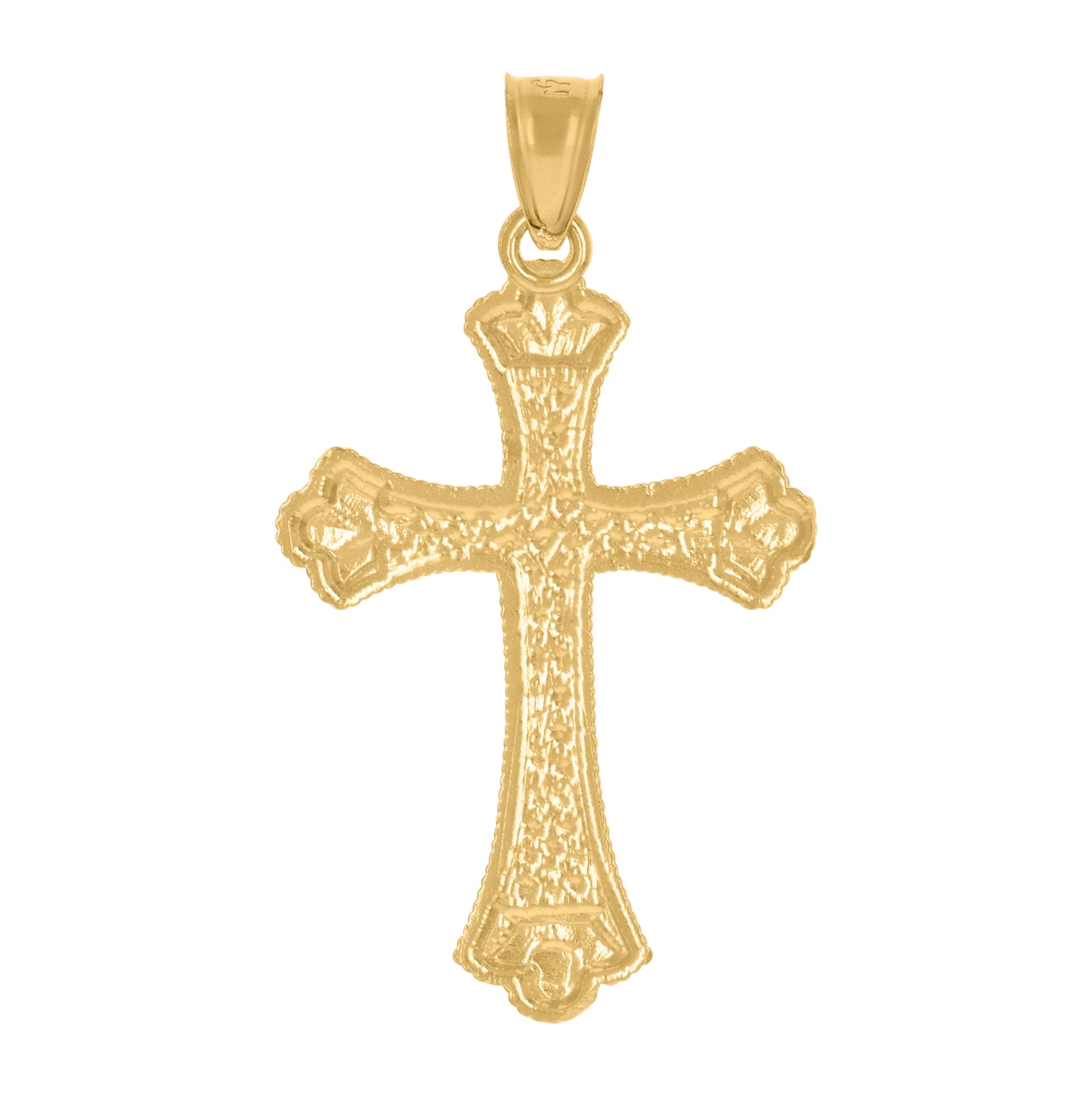 10K Yellow Gold Mens Cross Religious Charm Pendant
