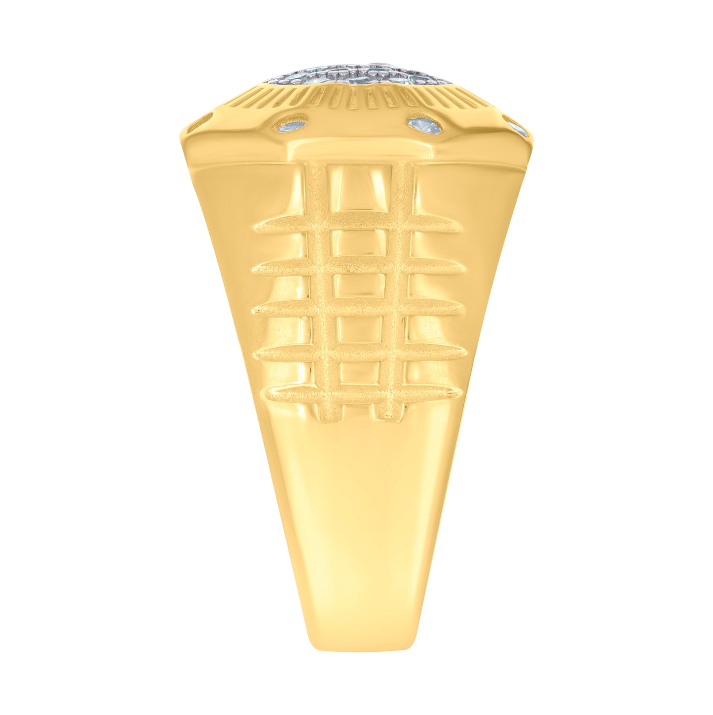 Sterling Silver Yellow-Tone Men's Cubic-Zirconia Fashion Bridal Anniversary Wedding Engagement Band Ring