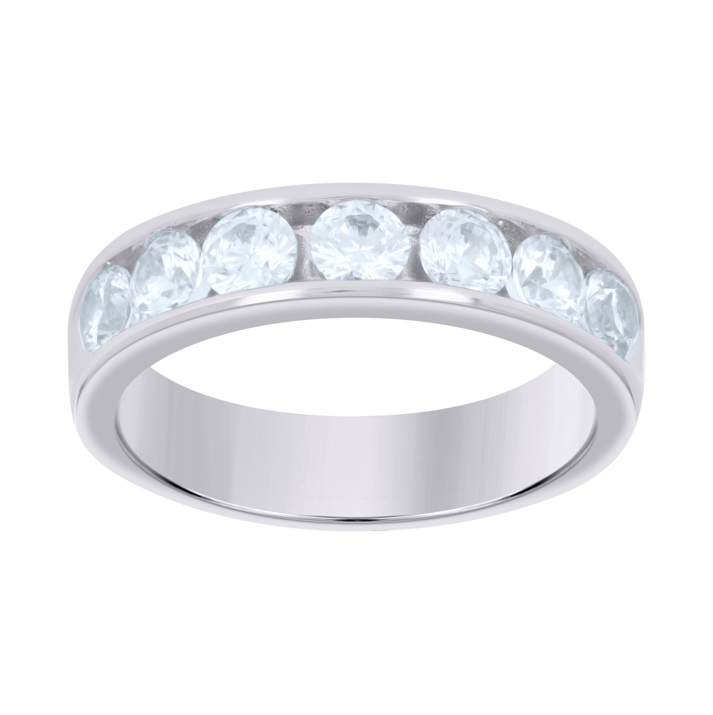 Sterling Silver Women's Cubic-Zirconia Fashion Bridal Anniversary Wedding Engagement Band Ring
